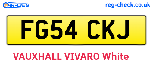 FG54CKJ are the vehicle registration plates.