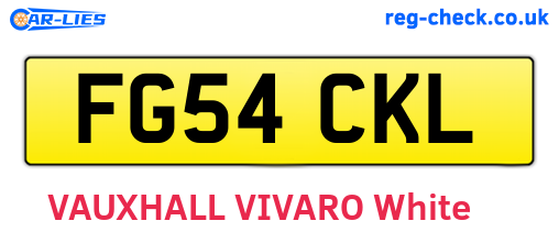 FG54CKL are the vehicle registration plates.