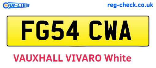 FG54CWA are the vehicle registration plates.