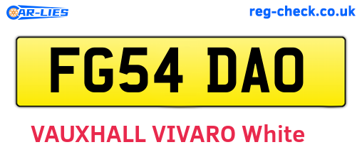 FG54DAO are the vehicle registration plates.