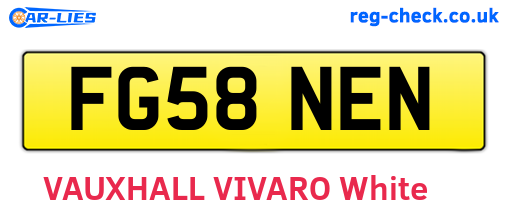 FG58NEN are the vehicle registration plates.