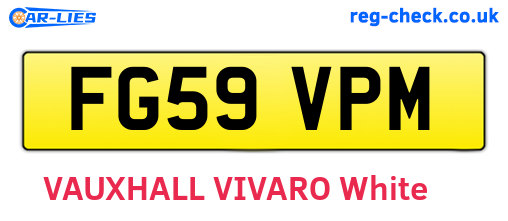 FG59VPM are the vehicle registration plates.