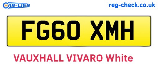 FG60XMH are the vehicle registration plates.
