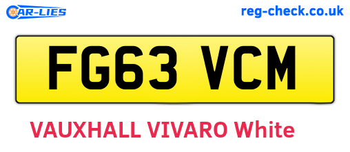 FG63VCM are the vehicle registration plates.
