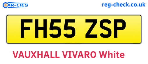 FH55ZSP are the vehicle registration plates.