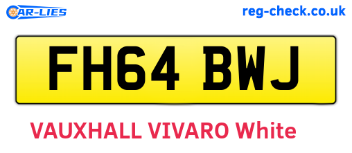 FH64BWJ are the vehicle registration plates.