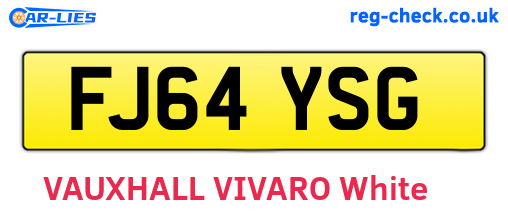 FJ64YSG are the vehicle registration plates.