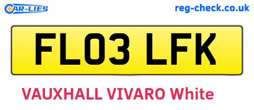 FL03LFK are the vehicle registration plates.