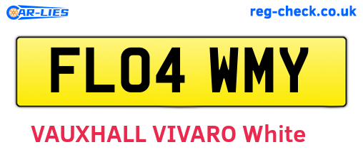 FL04WMY are the vehicle registration plates.