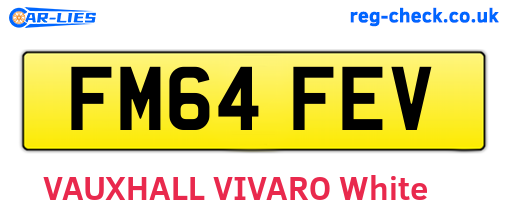 FM64FEV are the vehicle registration plates.