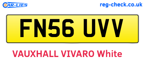 FN56UVV are the vehicle registration plates.