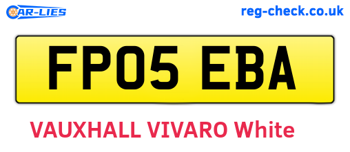 FP05EBA are the vehicle registration plates.
