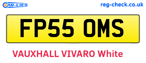 FP55OMS are the vehicle registration plates.