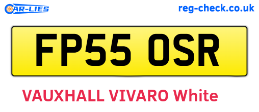 FP55OSR are the vehicle registration plates.