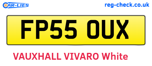 FP55OUX are the vehicle registration plates.
