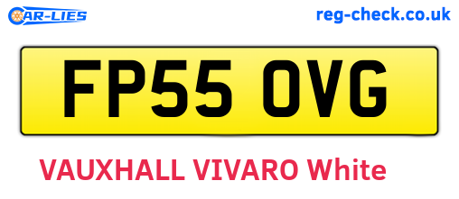FP55OVG are the vehicle registration plates.