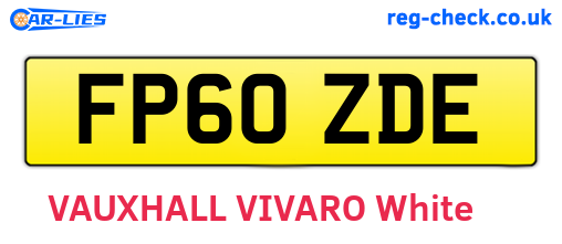 FP60ZDE are the vehicle registration plates.