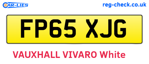 FP65XJG are the vehicle registration plates.
