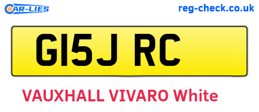 G15JRC are the vehicle registration plates.
