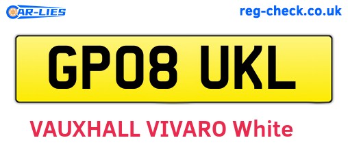 GP08UKL are the vehicle registration plates.