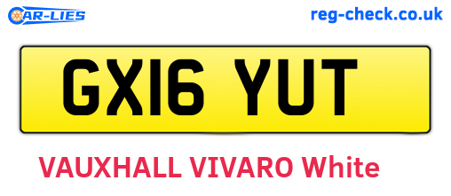 GX16YUT are the vehicle registration plates.