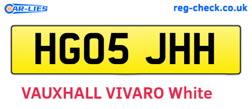 HG05JHH are the vehicle registration plates.