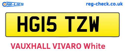 HG15TZW are the vehicle registration plates.