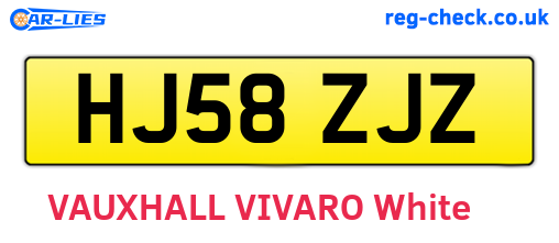 HJ58ZJZ are the vehicle registration plates.