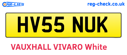 HV55NUK are the vehicle registration plates.