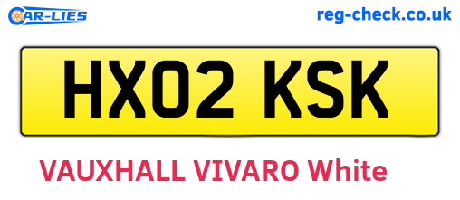 HX02KSK are the vehicle registration plates.