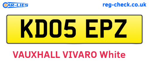 KD05EPZ are the vehicle registration plates.