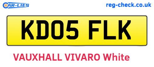 KD05FLK are the vehicle registration plates.