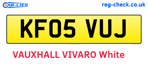 KF05VUJ are the vehicle registration plates.