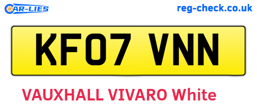 KF07VNN are the vehicle registration plates.