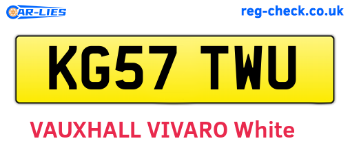 KG57TWU are the vehicle registration plates.