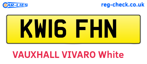 KW16FHN are the vehicle registration plates.