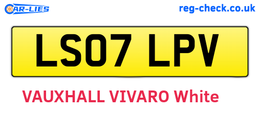 LS07LPV are the vehicle registration plates.