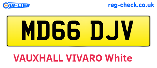 MD66DJV are the vehicle registration plates.