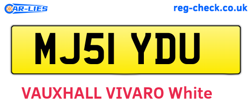 MJ51YDU are the vehicle registration plates.