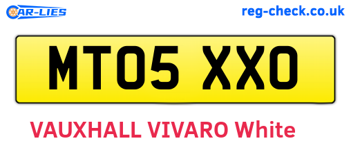 MT05XXO are the vehicle registration plates.