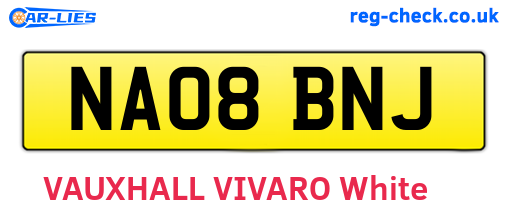NA08BNJ are the vehicle registration plates.
