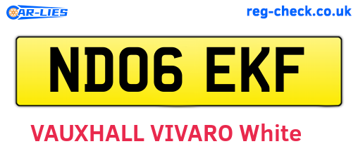 ND06EKF are the vehicle registration plates.