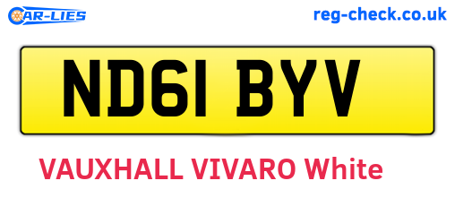 ND61BYV are the vehicle registration plates.