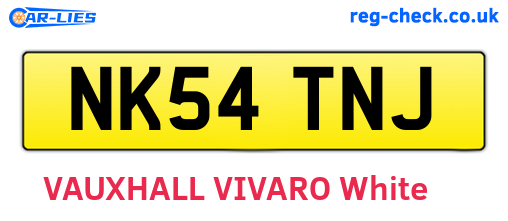 NK54TNJ are the vehicle registration plates.