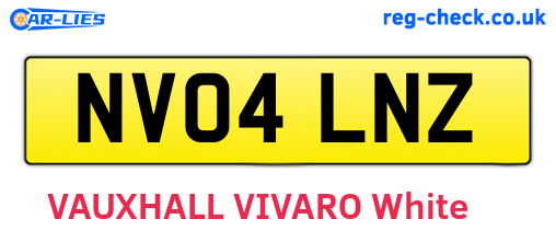 NV04LNZ are the vehicle registration plates.