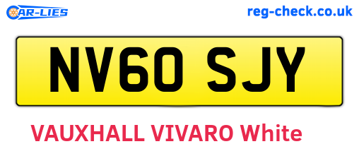 NV60SJY are the vehicle registration plates.