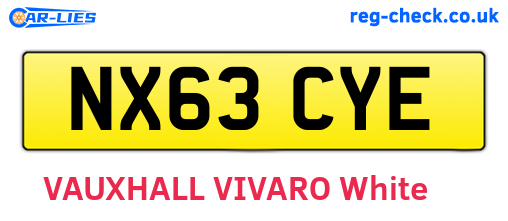 NX63CYE are the vehicle registration plates.