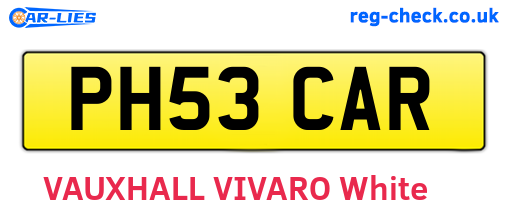 PH53CAR are the vehicle registration plates.