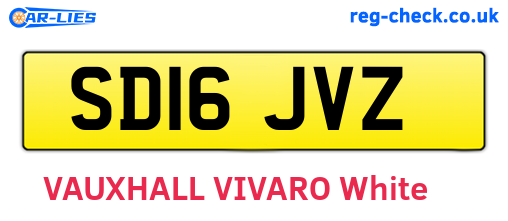 SD16JVZ are the vehicle registration plates.