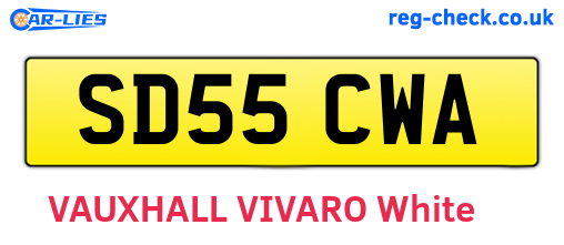 SD55CWA are the vehicle registration plates.